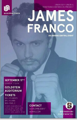 Tickets for the James Franco event on Sept. 17 have sold out in less than one week.