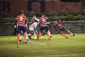 Kamal Miller score Syracuse's only goal against Wake Forest on Friday. SU and WFU tied, 1-1, ending the regular season for the Orange. 