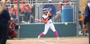 Junior utility infielder Rachel Burkhardt went 2-for-4 in game 2 on Tuesday, stealing a base and getting two RBI. 