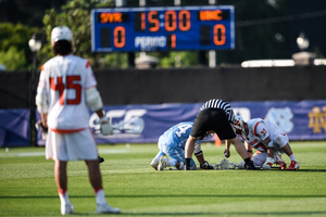 Ben Williams won the opening faceoff but lost 13 straight before rebounding and finishing 16-of-31 at the faceoff X.